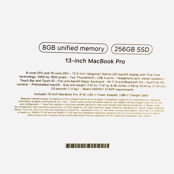 New! MacBook Pro 13 A2338 BOX ONLY - Picture 3 of 4